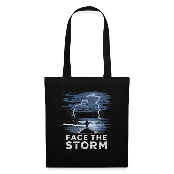 Face The Storm Power Strength Thunder Design - Stoffbeutel - Schwarz - Vorne