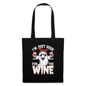 Lustiges Halloween-Geist-Design Weinliebhaber - Stoffbeutel - Schwarz - Vorne