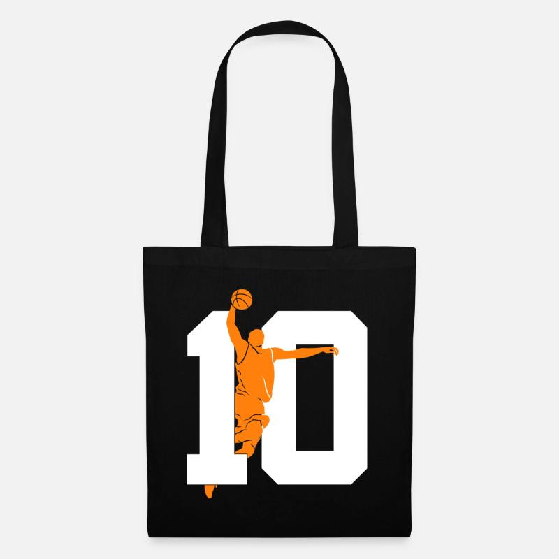NUMMER 10 BASKETBALL 10. GEBURTSTAG - Stoffbeutel - Schwarz