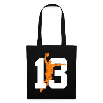 NUMMER 13 BASKETBALL 13. GEBURTSTAG - Stoffbeutel - Schwarz - Vorne