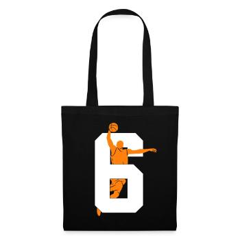 NUMMER 6 BASKETBALL 6. GEBURTSTAG - Stoffbeutel - Schwarz - Vorne