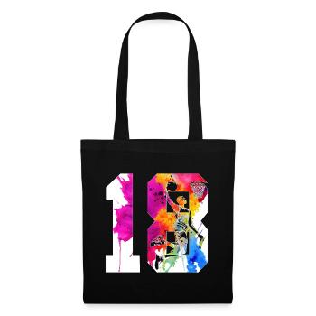 18TH BIRTHDAY BASKETBALL NUMBER 18 - Tote Bag - black - Front