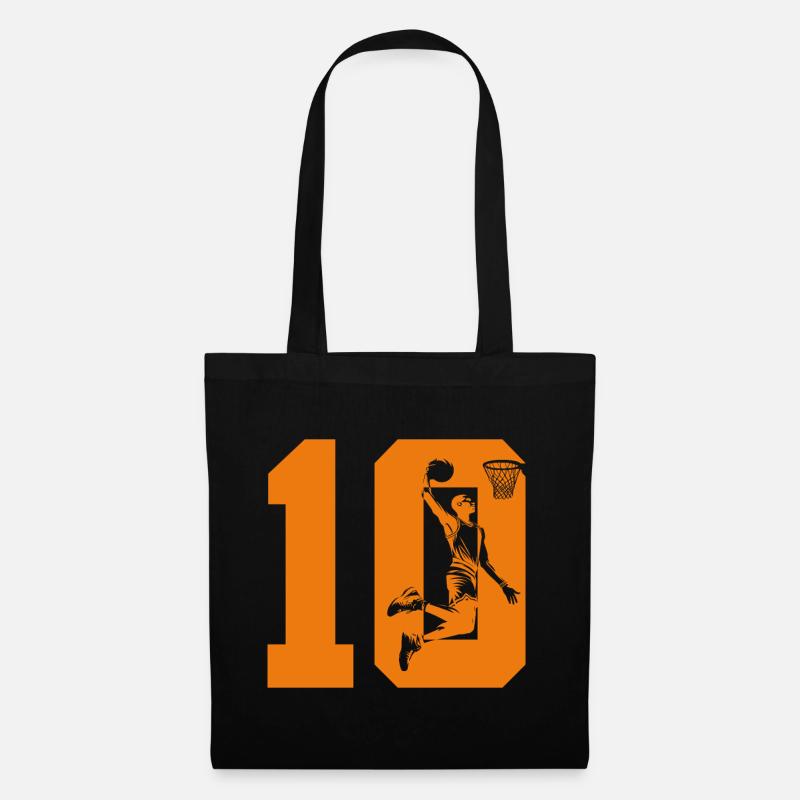 NUMMER 10 BASKETBALL 10. GEBURTSTAG - Stoffbeutel - Schwarz
