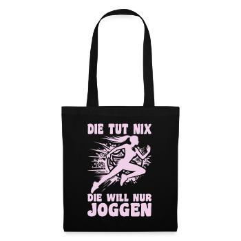 Coureuse qui ne fait rien, elle a juste envie de faire du footing, joggeuse - Sac en tissu - noir - Devant