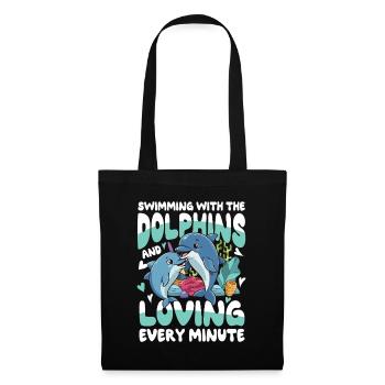 Swimming With The Dolphins - Stoffbeutel - Schwarz - Vorne