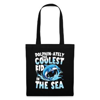 Dolphin-ately The Coolest Kid In The Sea - Stoffbeutel - Schwarz - Vorne
