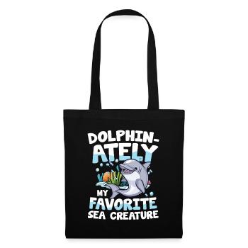 Dolphin-ately My Favorite Sea Creature - Stoffbeutel - Schwarz - Vorne