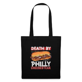Death by Philly Cheesesteak - Stoffbeutel - Schwarz - Vorne