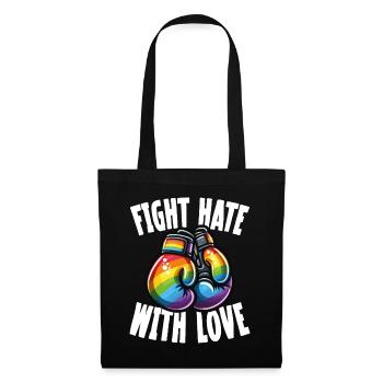 Fight Hate With Love Rainbow Boxing Gloves - Tote Bag - black - Front