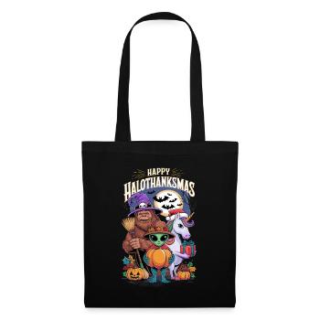 Happy Halothanksmas Alien Unicorn Bigfoot - Tote Bag - black - Front