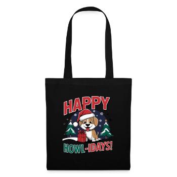 Happy Howl-Idays pour les amoureux des chiens et - Sac en tissu - noir - Devant