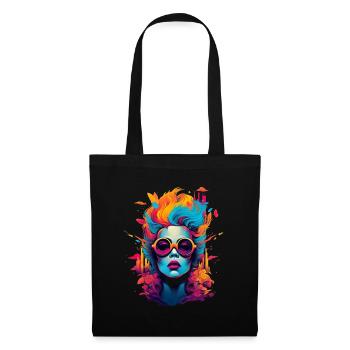 Art féminin fascinant avec des couleurs et une ville - Sac en tissu - noir - Devant