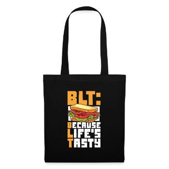 La vie est délicieuse - Sandwich BLT - Sac en tissu - noir - Devant