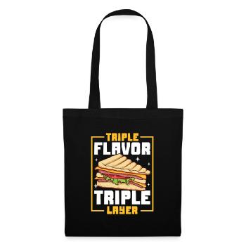 Trois couches - Trois goûts - Club sandwich - Sac en tissu - noir - Devant