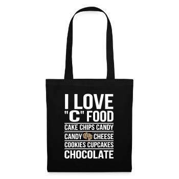 I love C food: cakes, chips, sweets, - Tote Bag - black - Front