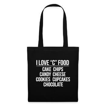 J’adore C Food - gâteaux, chips, bonbons, - Sac en tissu - noir - Devant