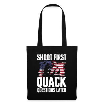 Duck hunters shoot heavier loads flag - Tote Bag - black - Front