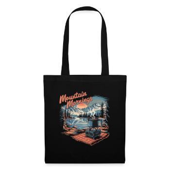 Matinée à la montagne, pique-au bord du lac avec - Sac en tissu - noir - Devant