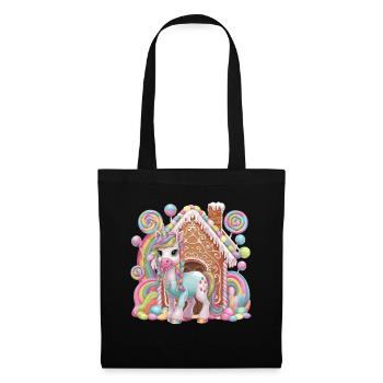 Candy Unicorn and Gingerbread House Magic - Tote Bag - black - Front