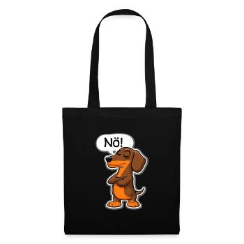 Dachshund Nope – Charming expression for dachshund - Tote Bag - black - Front