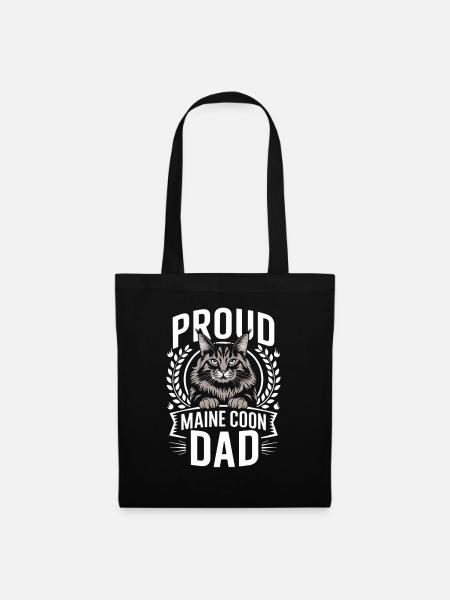 Stolzer Maine Coon Papa Katze Liebhaber Design - Stoffbeutel - Schwarz