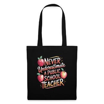 Never underestimate a teacher at the - Tote Bag - black - Front