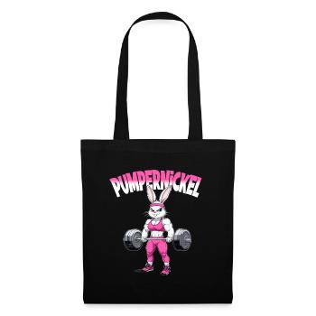 Lapin mignon dans la salle de sport avec puissance pumpernickel - Sac en tissu - noir - Devant