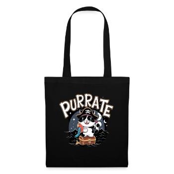 Purrate Cat: The Adventurous Pirate Cat - Tote Bag - black - Front