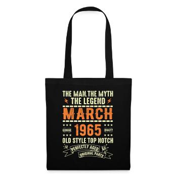 Mars 1965 Cadeau d’anniversaire Vintage Mars 1965 - Sac en tissu - noir - Devant