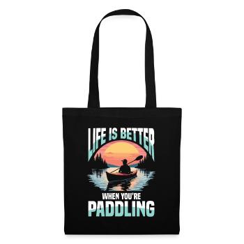 Life is better when paddling at - Tote Bag - black - Front