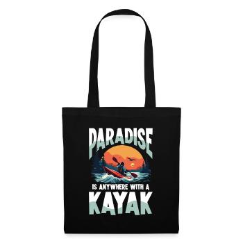 Le paradis est partout avec le kayak - Sac en tissu - noir - Devant