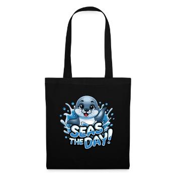Experience the day with a cheerful seal - - Tote Bag - black - Front