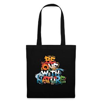Un avec la nature : vivre en harmonie avec la nature - Sac en tissu - noir - Devant