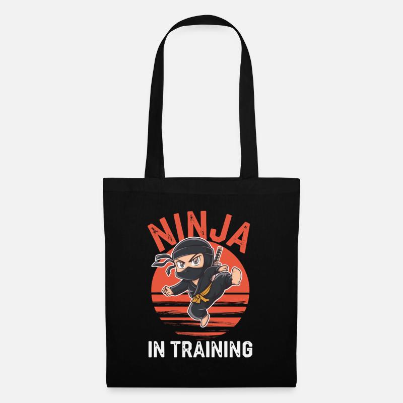 Cute Ninja In Training Mode Warrior Costume Design - Stoffbeutel - Schwarz