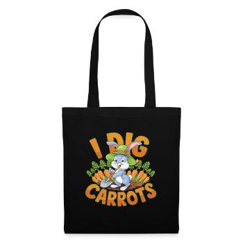 I Dig Carrots für einen Karotten Fan - Stoffbeutel - Schwarz - Vorne
