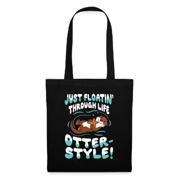Otter Style für einen Otter Fan - Stoffbeutel - Schwarz - Vorne