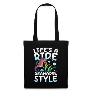 Seahorse Style für eine Seepferdchen Fan - Stoffbeutel - Schwarz - Vorne