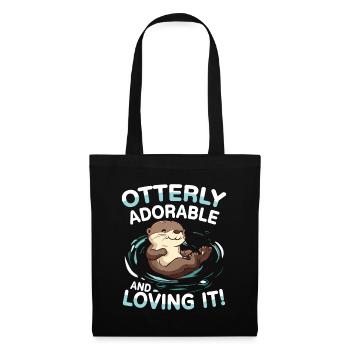Otterly adorable and loving it für einen Otter - Stoffbeutel - Schwarz - Vorne