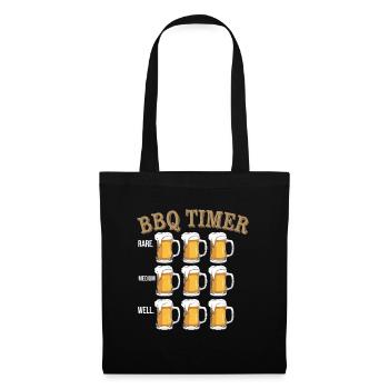 BBQ Timer Beer Lover BBQ Party Humorous - Tote Bag - black - Front