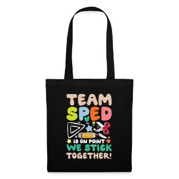 Team SPED Spezielle Bildung Zusammenhalt - Stoffbeutel - Schwarz - Vorne