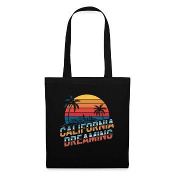 Californie Rêver Coucher de soleil Palmiers Horizon - Sac en tissu - noir - Devant
