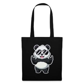 Cool Panda avec des lunettes de soleil berce le look - Sac en tissu - noir - Devant