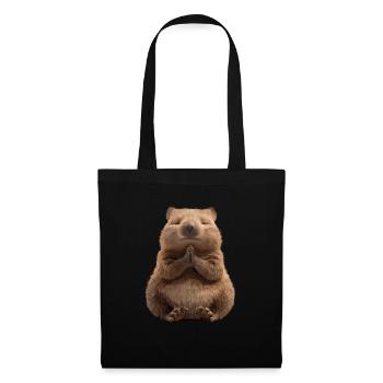 Relaxed Meditating Wombat In Yoga Pose - Tote Bag - black - Front