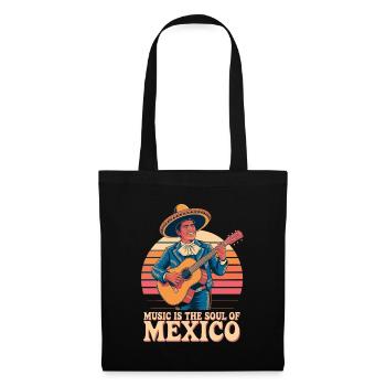 La musique est l’âme de la guitare vintage mexicaine - Sac en tissu - noir - Devant