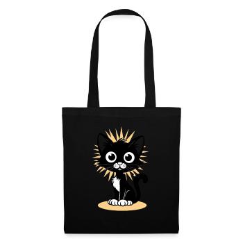 Charmant chat noir avec rayonnant - Sac en tissu - noir - Devant
