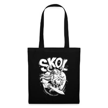 Skol guerrier viking avec épée et casque en - Sac en tissu - noir - Devant