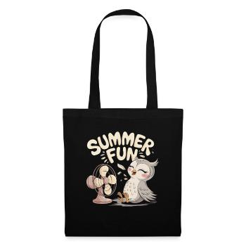 Summer Fun Owl with Fan - Tote Bag - black - Front