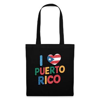 I Love Puerto Rico Heart Flag Pride - Tote Bag - black - Front