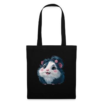 Cute guinea pig with flower in her hair for - Tote Bag - black - Front
