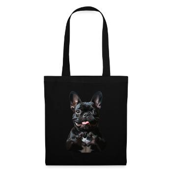 Look mignon de bouledogue français - Sac en tissu - noir - Devant